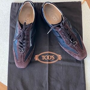TOD'S BROWN AND BLACK SNEAKERS SIZE EU 37.5/ US 8 WITH DUST BAG